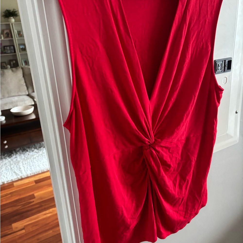 Elegant Red Sleeveless Top